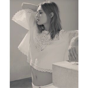 Isabel Marant etoile White Lacey Blouse Top Women’s EU 38